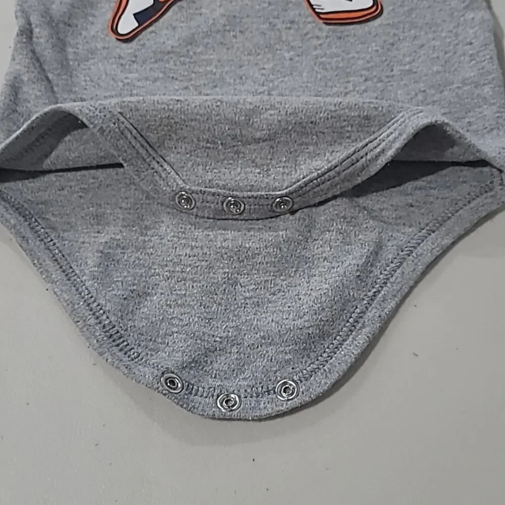 NFL Team Apparel SZ 6/9M Denver Broncos One Piece Bodysuit Football Player Grey